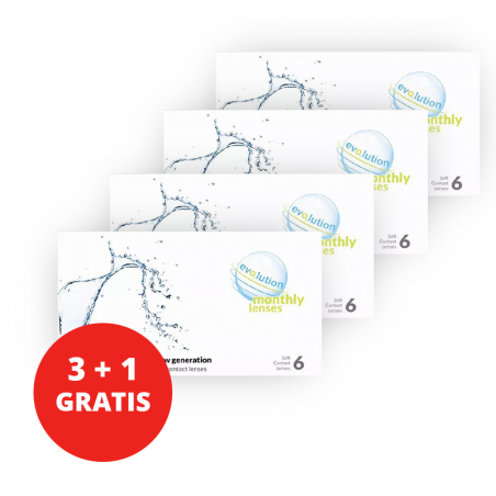 3 + 1 GRATIS - evO2lution monthly lenses 6 szt. BC 8.6