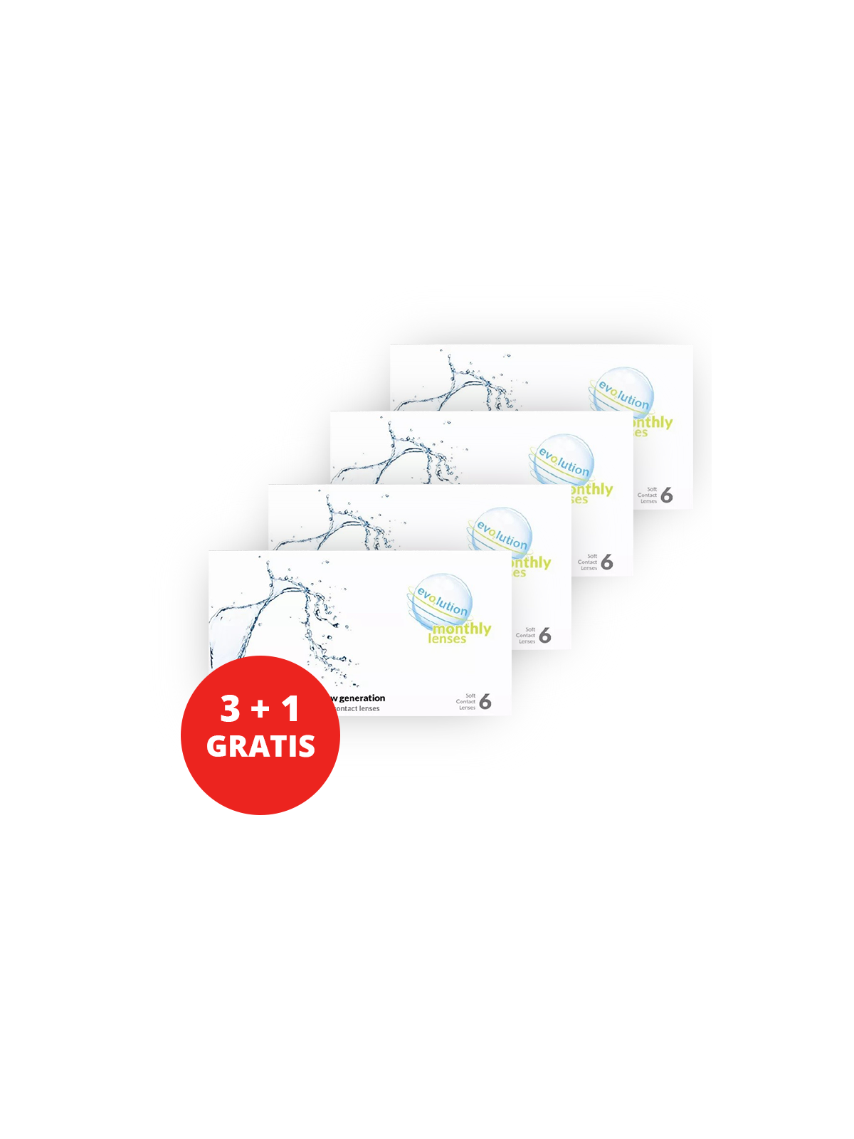 3 + 1 GRATIS - evO2lution monthly lenses 6 szt. BC 8.6
