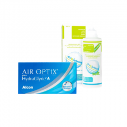Soczewki Air Optix plus HydraGlyde 6 szt. + płyn evO2lution soft 360 ml