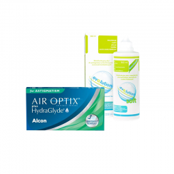 Soczewki Air Optix Plus HydraGlyde for Astigmatism 3 szt. + płyn evO2lution soft 360 ml
