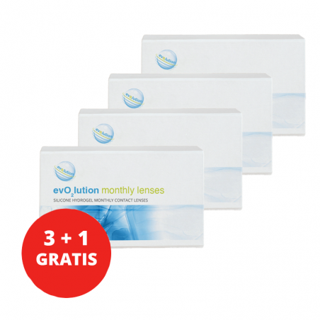 3 + 1 GRATIS - evO2lution monthly lenses 6 szt. BC 8.6