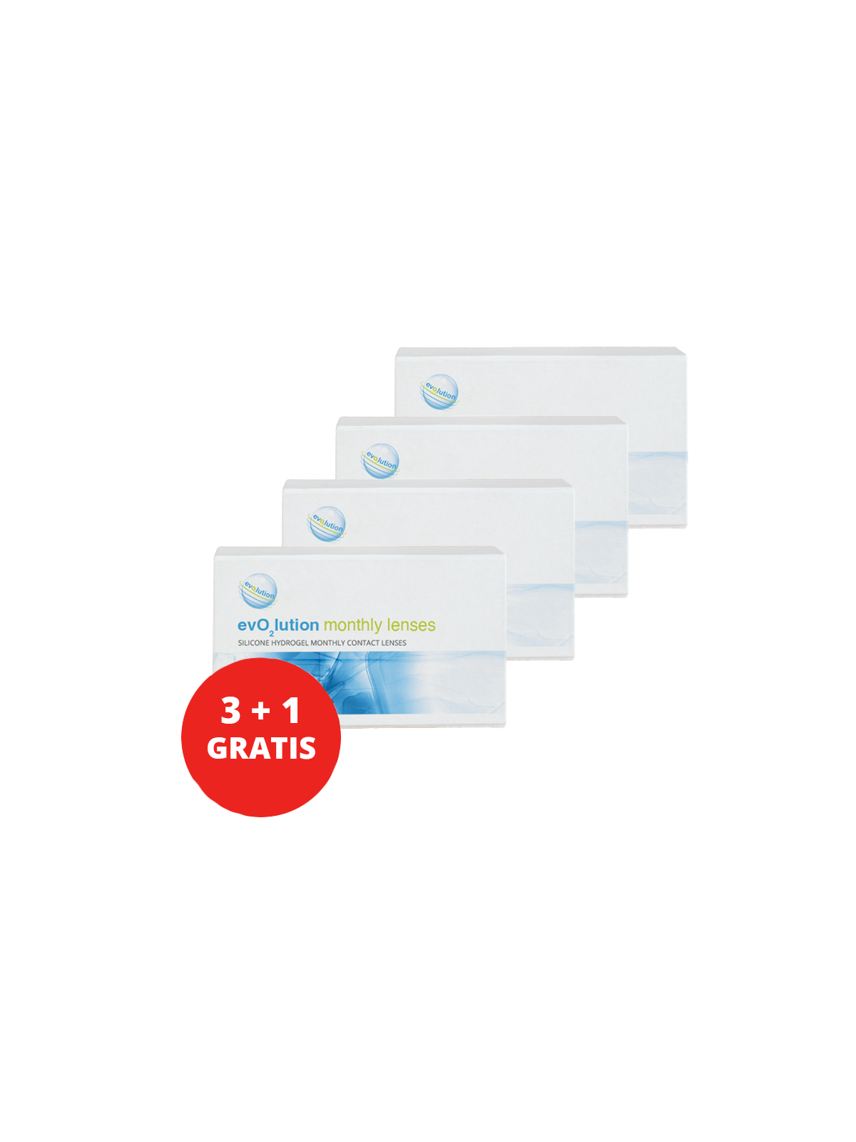 3 + 1 GRATIS - evO2lution monthly lenses 6 szt. BC 8.6