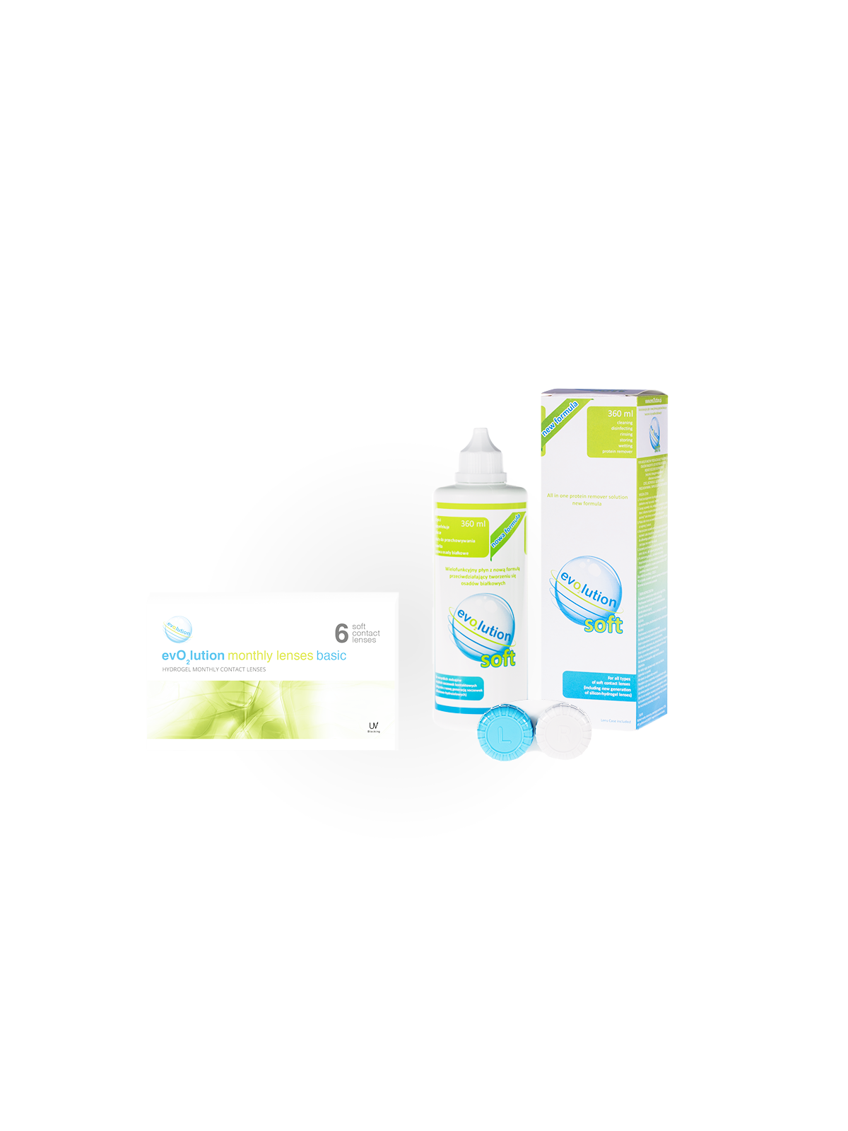 evo2lution monthly basic 6 szt. + płyn evO2lution soft 360 ml