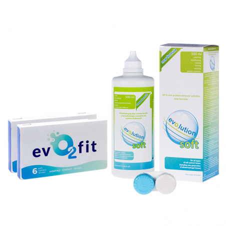 evo2lution monthly lenses basic 2 op. x 6 szt. + płyn evO2lution soft 500 ml