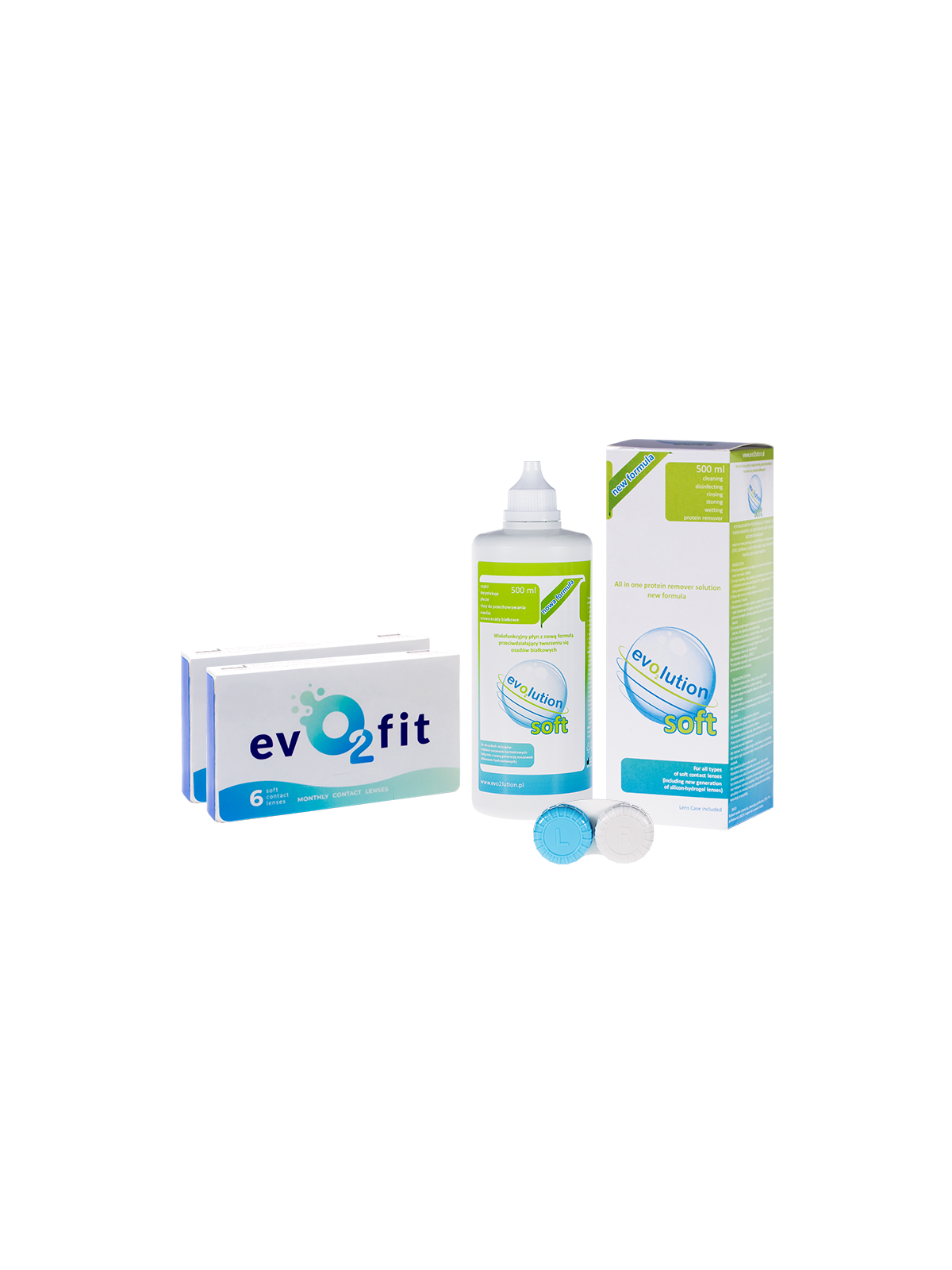 evo2lution monthly lenses basic 2 op. x 6 szt. + płyn evO2lution soft 500 ml